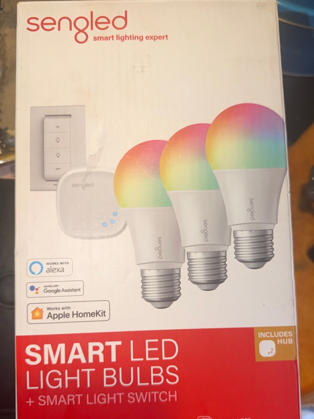 Sengled Multicolor Smart LED Light Bulb 3-Pack with Hub - White